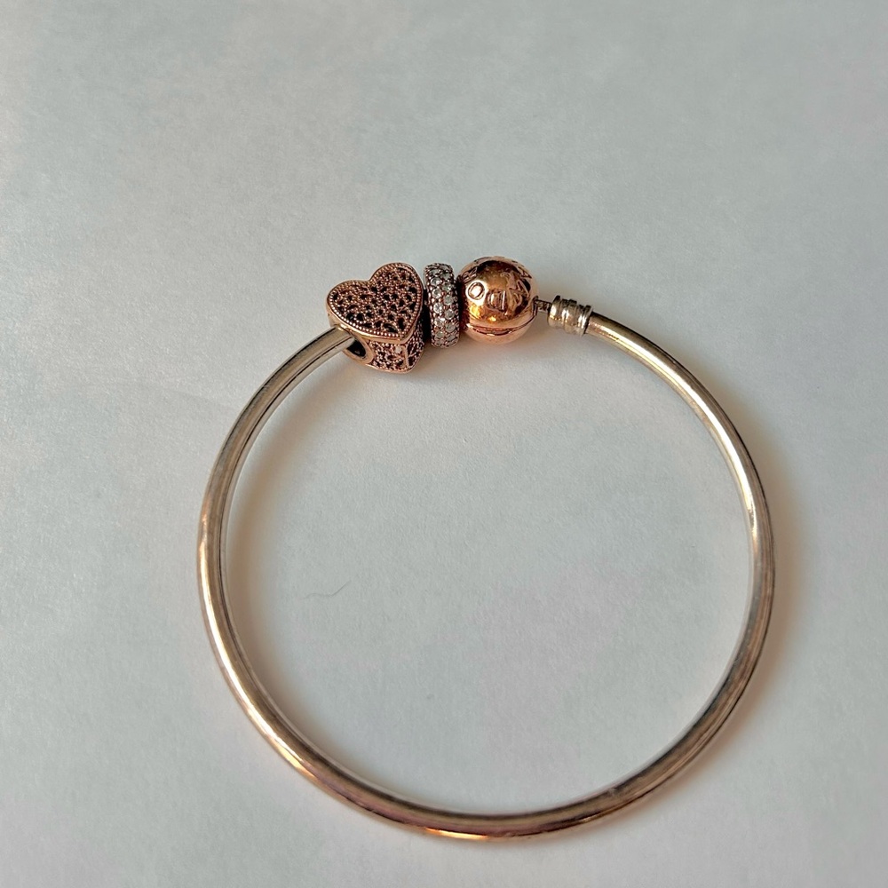 Rose Gold Pandora Bangle Bracelet